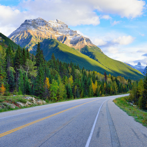peaceful highway in mountains