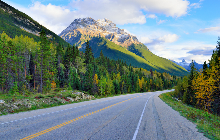 peaceful highway in mountains